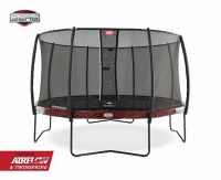 батут berg elite 14ft (430 см) с защитной сеткой deluxe, red