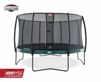 батут berg elite 14ft (430 см) с защитной сеткой deluxe, green