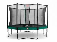 батут berg champion 14ft (430 см) с защитной сеткой comfort, green